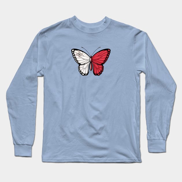 Maltese Flag Butterfly Long Sleeve T-Shirt by jeffbartels